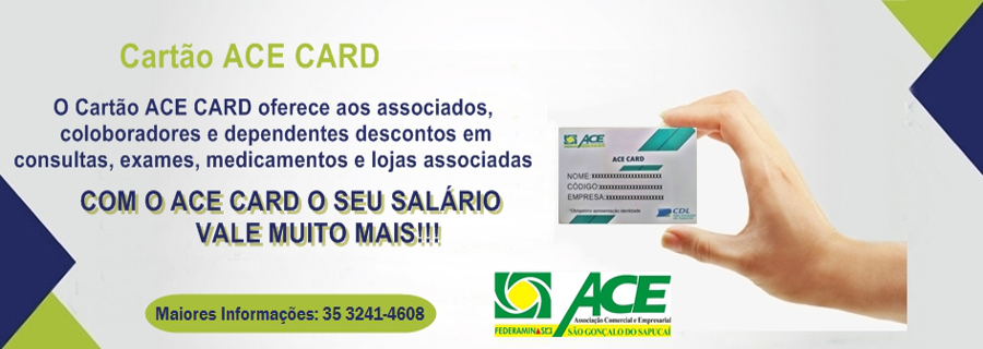 Apresentação do cartão ACE Card e seus benefícios